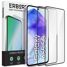 2x Szkło Hartowane ERBORD 3D do Samsung Galaxy A55 5G – ochrona całego ekranu z zakrzywionymi krawędziami