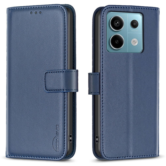 Etui z klapką do Xiaomi Redmi Note 13 Pro 4G / Xiaomi Redmi Note 14S / Xiaomi Poco M6 Pro 4G, BINFEN Wallet, niebieskie