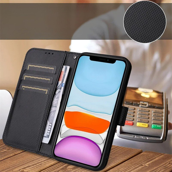 Etui z klapką do Samsung Galaxy M55 5G, Wallet Smart Magnet, czarne