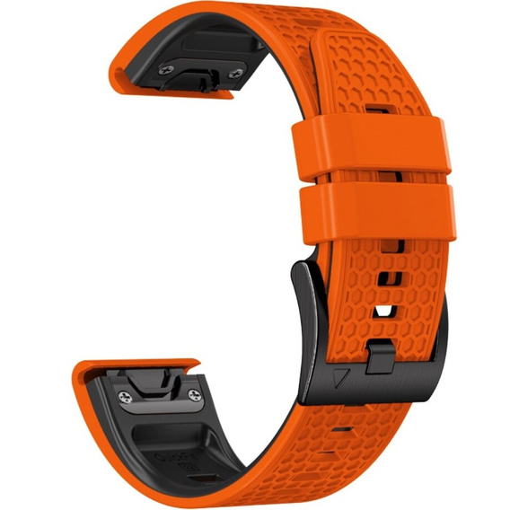 Pasek Silikonowy do Garmin Fenix 5/6/7 Forerunner 965/955/945/935 22mm, Pomarańczowy / Czarny