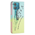 Etui z klapką do Motorola Edge 40 Neo, Wallet, Feather niebieskie / żółte