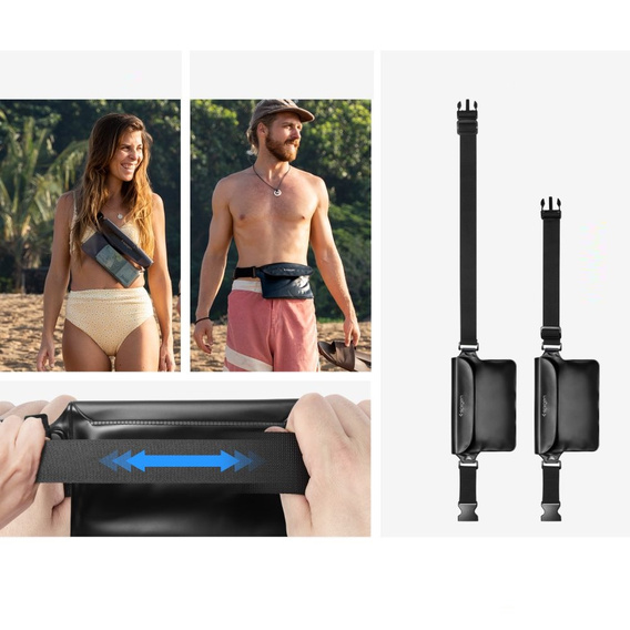 2x SPIGEN A620 Uniwersalna Wodoodporna Saszetka Waist Bag, Black