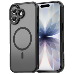 Etui do iPhone 17, do MagSafe, z ochroną aparatu, przydymione z czarną ramką