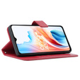 Etui z klapką do Oppo A38 4G / Oppo A18 4G, Crazy Horse Wallet, czerwone