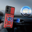 Etui pancerne do Xiaomi Redmi 15C 4G/LTE, z ochroną aparatu, z podstawką, czerwone