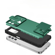 Etui pancerne do Samsung Galaxy A14 4G/5G, Camshield z podstawką, Zielone