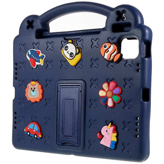 Etui do iPad Air 11" 2025/2024 (7/6 gen.), Cute Patterns, z podstawką, granatowe