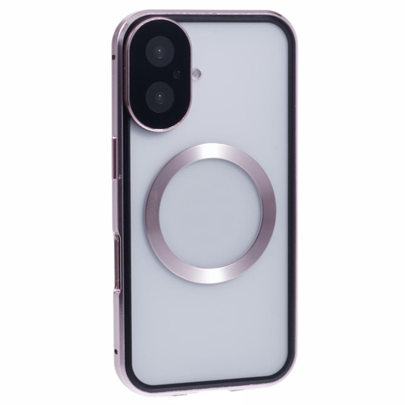 Etui Magnetic Dual Glass MagSafe do iPhone 16, różowe rose gold