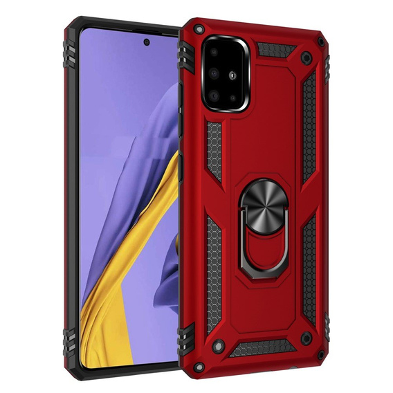 Etui pancerne do Samsung Galaxy A51, Nox Case Ring, czerwone