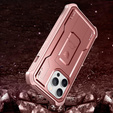 Etui pancerne do iPhone 13 Pro, Dexnor Full Body, różowe rose gold