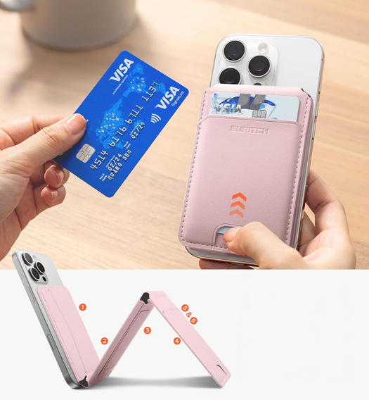 Magnetyczny portfel z funkcją lokalizacji, NFC i podstawką do iPhone 16 Pro