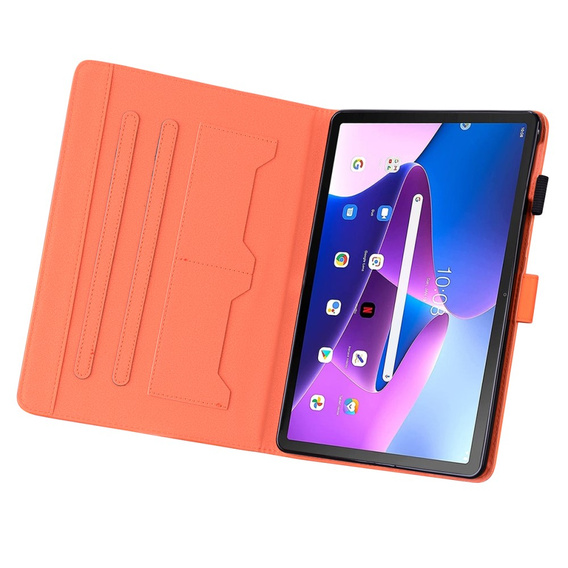 Etui do Lenovo Tab M10 Plus 10.6 Gen 3, z klapką, animal, pomarańczowe