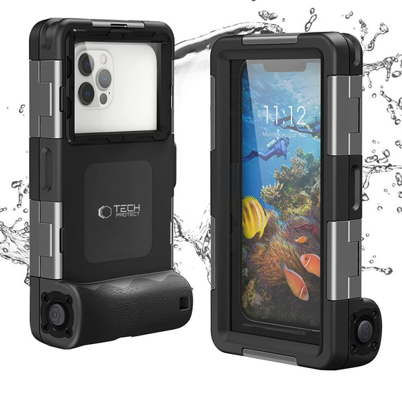 Uniwersalne Etui Wodoodporne na telefon IPX8, Tech-Protect, czarne