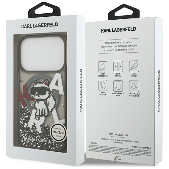 Etui Karl Lagerfeld Liquid Glitter Choupette MagSafe do iPhone 17 Pro