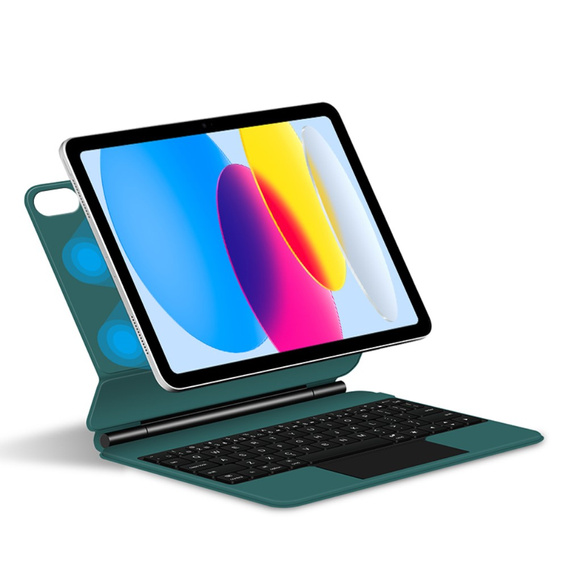 Etui z klawiaturą do iPad 11" 2025 A16 (11 gen.) / iPad 10.9" 2022 (10 gen.), Magnetic Keyboard Touchpad, zielone