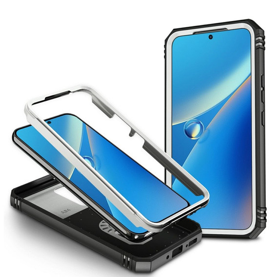 Etui pancerne do Samsung Galaxy A54 5G, CamShield Slide, białe / czarne