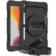 Etui pancerne do iPad 10.2" 2021/2020/2019 (9/8/7 gen.), ochronne 360 z miejscem na rysik, Czarne