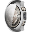 2w1 Etui silikonowe z osłoną ekranu do Huawei Watch 5 46mm – lekka ochrona wyświetlacza i boków - srebrne
