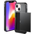 Etui do iPhone 13 Mini, Sliding Card Holder, czarne