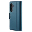 Etui do Samsung Galaxy A55, ERBORD Glossy Litchi, portfel z klapką, niebieskie