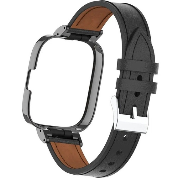 Pasek Skórzany do Xiaomi Redmi Watch 3 Active, Czarny