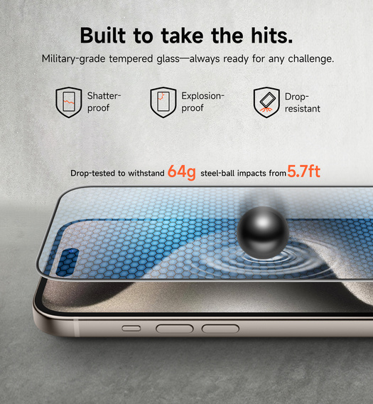 2x Szkło hartowane SURITCH do iPhone 15 Pro Max