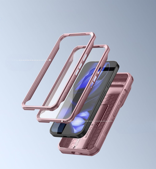 Etui Dexnor Kickstand do Google Pixel 9a – pancerne, z podstawką, różowe
