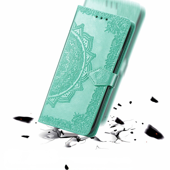 Etui z klapką do Samsung Galaxy M15 5G, Mandala, zielone