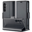 Etui do Samsung Galaxy S24, ERBORD Glossy Litchi, portfel z klapką, czarne