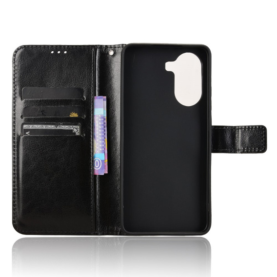 Etui z klapką do Xiaomi Poco X7 Pro 5G, Crazy Horse Wallet, czarne