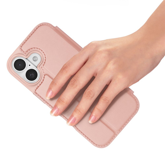 Etui Dux Ducis do iPhone 17, Skin Pro, z klapką, z miejscem na kartę,  różowe
