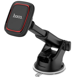 Magnetyczny uchwyt HOCO CA42 do smartfona – montaż na szybę lub deskę, czarno-czerwony