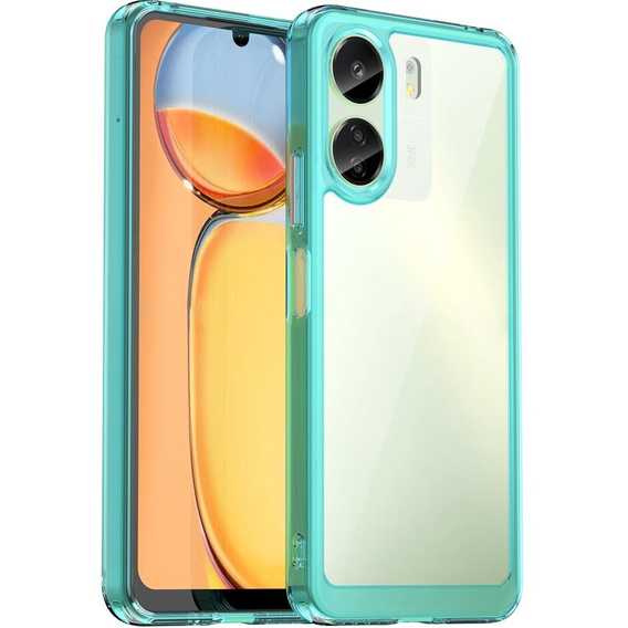 Etui do Xiaomi Redmi 13C / Poco C65, Fusion Hybrid, przezroczyste / niebieskie
