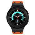 Pasek silikonowy do Samsung Galaxy Watch 4/5/6/7/FE 40/42/43/44/45/46/47mm, Pomarańczowy / czarna klamra