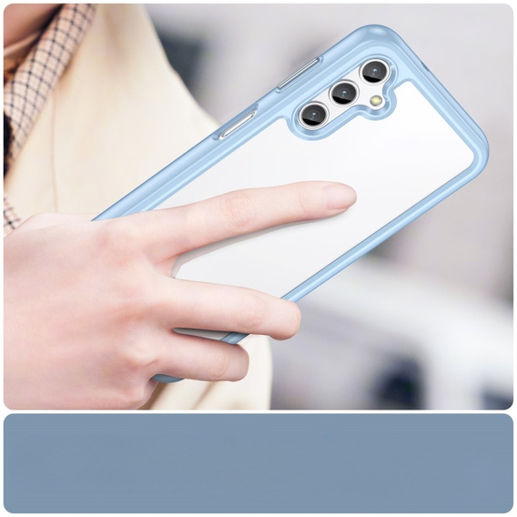 Etui do Samsung Galaxy A14 4G/5G, Fusion Hybrid, przezroczyste / niebieskie