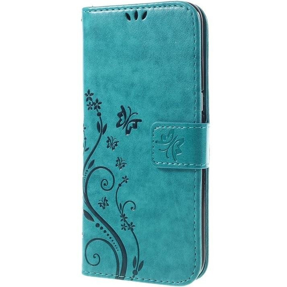 Etui z klapką do Samsung Galaxy S7 Edge, Butterfly, niebieskie