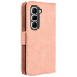 Etui z klapką do Infinix Hot 50 Pro+ 4G, Card Slot, różowe
