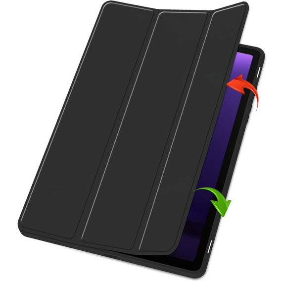 Etui do Samsung Galaxy Tab S10 FE+ Plus, Smartcase z miejscem na rysik, czarne