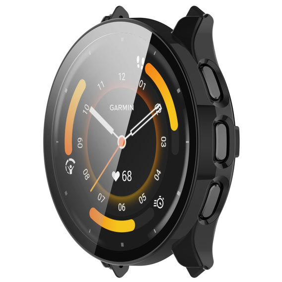 2w1 Etui + Szkło Hartowane do Garmin Venu 3S, Czarne