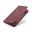 Etui CASEME do Xiaomi Redmi Note 10 / 10S, Leather Wallet Case, bordowe