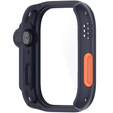 2w1 Etui + Szkło Hartowane do Huawei Watch Fit 3, Granatowe/Pomarańczowe