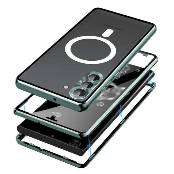 Etui Magnetic Dual Glass MagSafe do Samsung Galaxy S24, zielone
