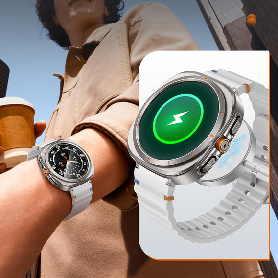 2w1 Etui + Szkło Hartowane do Samsung Galaxy Watch 7 40mm, Tytanowe złoto