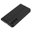 Etui z klapką do Samsung Galaxy S23 Plus, GKK Leather, carbon czarne