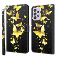 Etui Wallet do Samsung Galaxy A52 / A52s, Light spots, Gold Butterfly