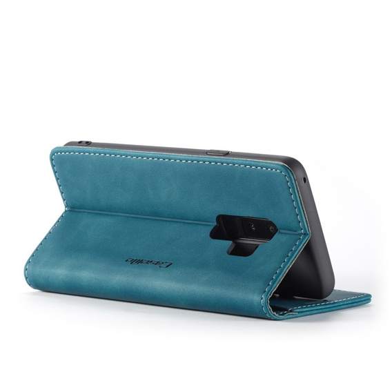 Etui CASEME do Samsung Galaxy S9 Plus, Leather Wallet Case, niebieskie