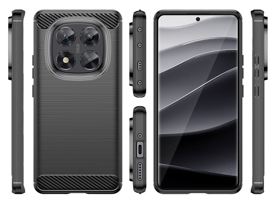 Etui do Xiaomi Redmi Note 14 Pro 5G / Xiaomi Poco X7 5G, Carbon, czarne