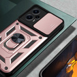 Etui pancerne do Xiaomi Poco F5, CamShield Slide, różowe rose gold