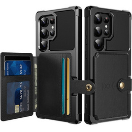 Etui do Samsung Galaxy S24 Ultra, Card Holder Kickstand, czarne