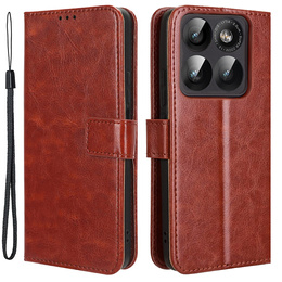 Etui z klapką Crazy Horse Wallet do Motorola Edge 60 Pro – eleganckie i ochronne, brązowe